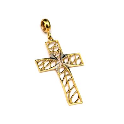 Pingente-Crucifixo-Vazado-De-Ouro-Amarelo-18k