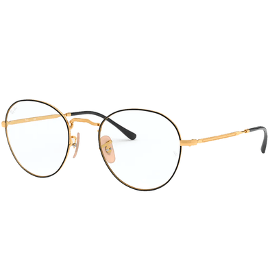 Oculos-de-Receituario-Ray-Ban-Round-Metal-Optics-Dourado-RB3582V