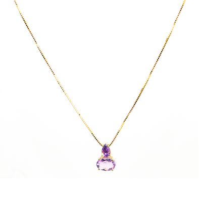 Gargantilha-Ouro-18k-Ametista-Lavanda-e-Ametista-Roxa