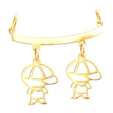 Pingente-Canga-Dois-Menino-Ouro-Amarelo-18k